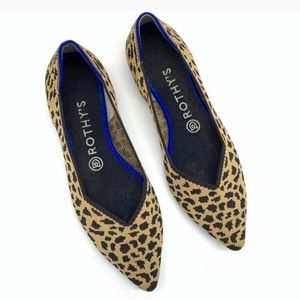 Rothy's Leopard Pointed Toe Flats Women's Size 8.5